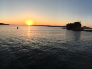 あご湾クルーズの初日の出