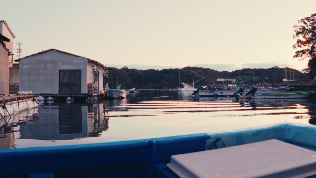 穏やかな的矢湾の様子